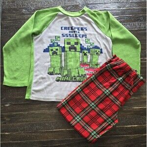 MINECRAFT Pajamas Boys L (10/12) Lounge Pants & Top